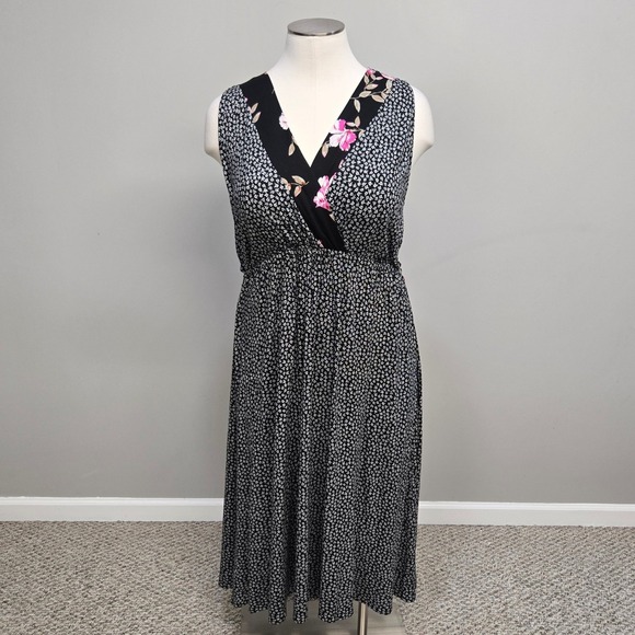 Dresses & Skirts - American Rag Midi Dress Plus‎ Size 2X Black Floral Boho Romantic Fairy Festival